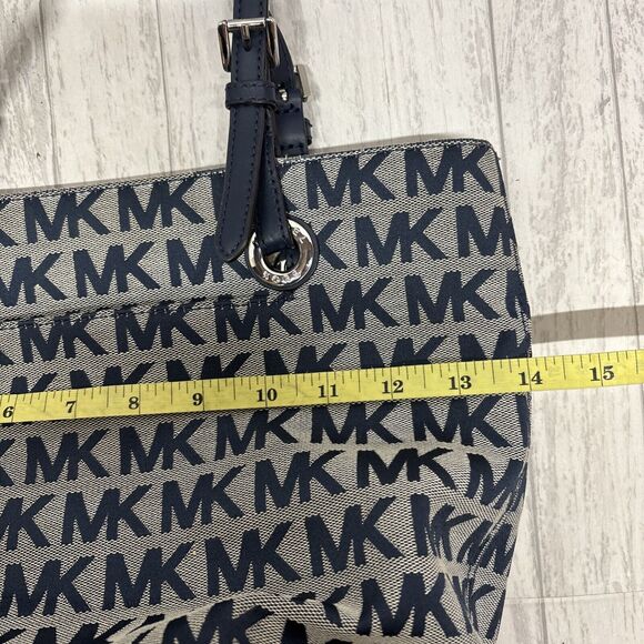 Womens Michael Kors Signature Navy Small Tote - Picture 12 of 13